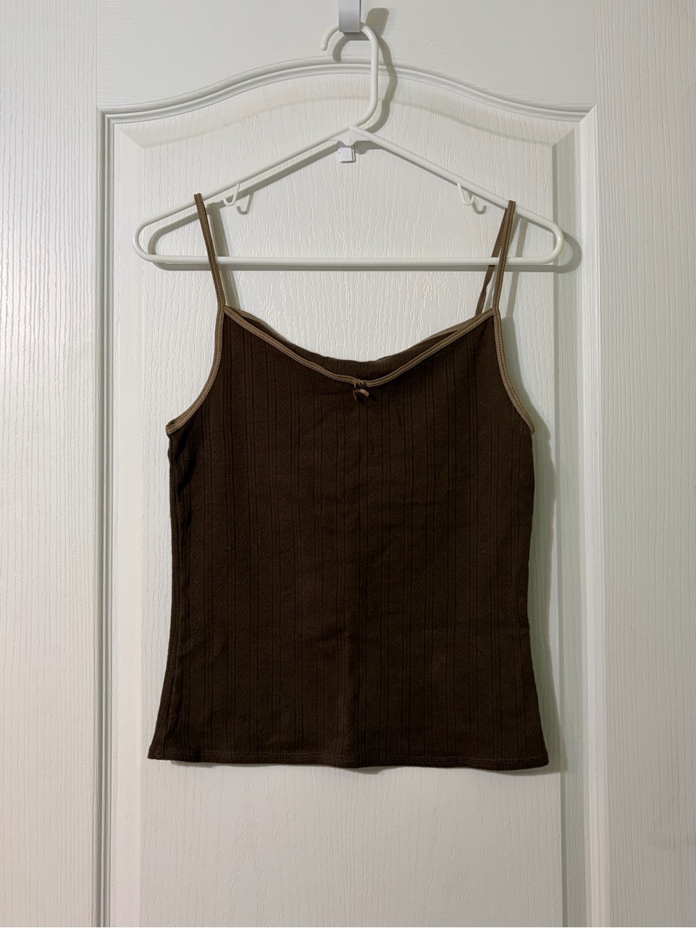 Old Navy Brown Knit Camisole with Cream Trim